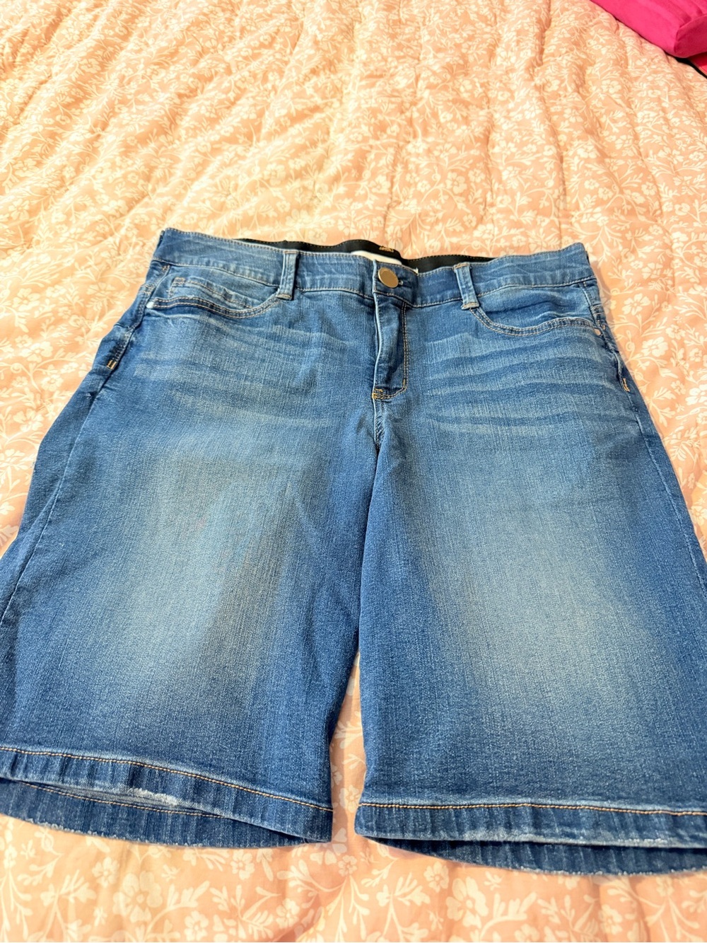Classic Mid-Blue Denim Bermuda Shorts